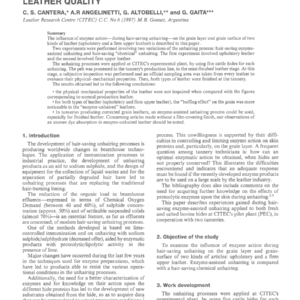 Hair-Saving Enzyme-Assisted Unhairing. Influence Of Enzymatic Products Upon Final Leather Quality
