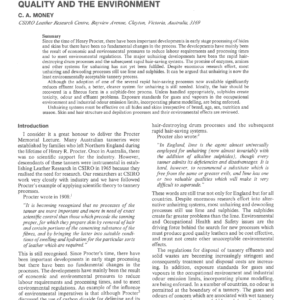 Procter Memorial Lecture Unhairing And Dewooling—Requirements For Quality And The Environment