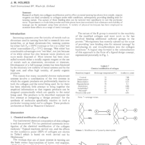 Reactive Chelators: Improving The Performance Of Tanning Metals