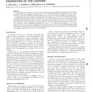 Histological Structure Of Hides And Crossbreeds By Italian Beef Breed Bulls And The Physical Properties Of The Leather