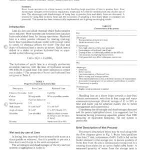 Lime Handling System For A Modern Tannery