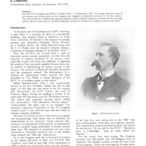 The Seymour-Jones Lecture* IULTCS Congress 1997—How, Why And Who