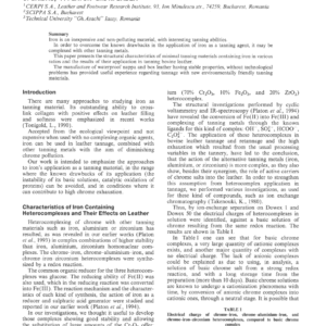 Investigation Into Iron Tannage