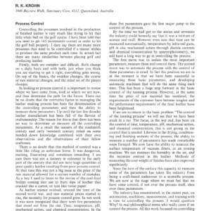 Improved Process Control And Product Performance