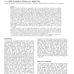 Genotoxicity Study Of A Leather Tannery’s Waste Waters