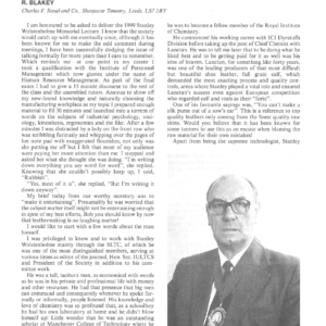 Wolstenholme Memorial Lecture Technical Management—Then And Now