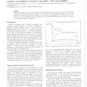 Thermal Properties Of Ovine Clothing Leathers As A Function Of The Retanning Agents