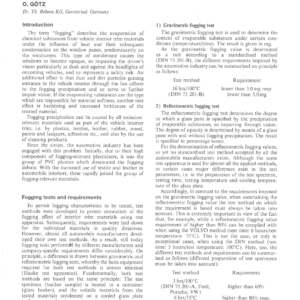 Factors Determining The Occurrence Of Fogging Behaviour Of Automotive Leathers