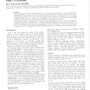 The Cr.A.B. Process: A New Ecological Process For The Transformation Of Pickled Hides Into Leather: Part 2: Dyeing