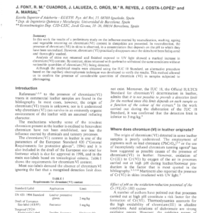 Presence Of Chromium (VI) In Sheepskins: Influence Of Tannery Processes