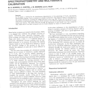 Simultaneous Determination Of Chromium And Basicity In Tanning Liquors Using Spectrophotometry And Multivariate Calibration