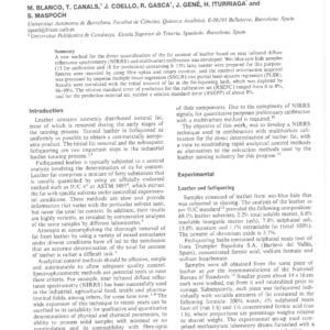 Direct Determination Of Leather Fat By Near Infrared Reflectance Spectroscopy
