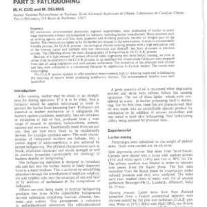 The Cr.A.B. Process: A New Ecological Process For The Transformation Of Pickled Hides Into Leather Part 3: Fatliquoring