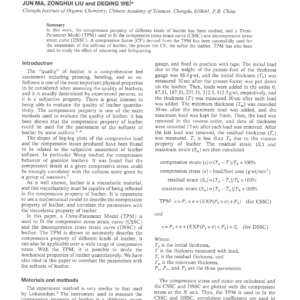 Study On The Compression Properties Of Leather And Fitting With A Three-Parameter Model