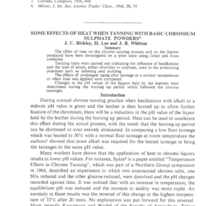 Some Effects Of Heat When Tanning With Basic Chromium Sulphate Powders