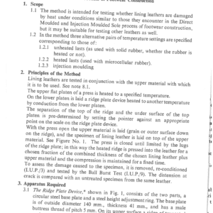 Assessment Of The Resistance Of Air Dry Lining Leathers To Heat With Special Reference To The Direct Moulded And The Injection Moulded Process Of Footwear Construction