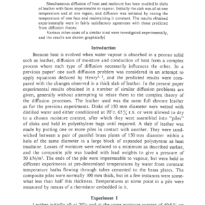 The Simultaneous Diffusion Of Heat And Moisture In Leather: Part II