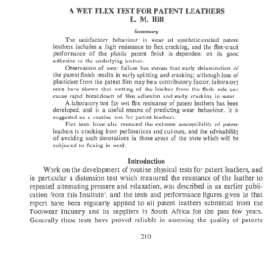 A Wet Flex Test For Patent Leathers