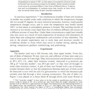 The Simultaneous Diffusion Of Heat And Moisture In Leather: Part III