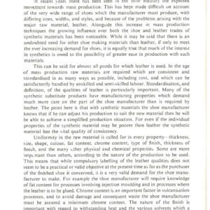 The Demands Made On Leather By New Processes For The Manufacture Of Footwear And Other Goods