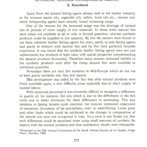 Synthetic Leather Fatliquoring Agents