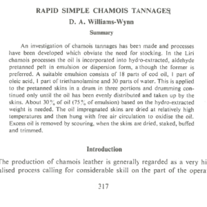 Rapid Simple Chamois Tannages