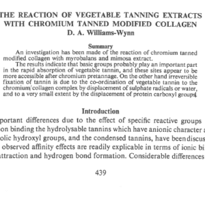 The Reaction Of Vegetable Tanning Extracts With Chromium Tanned Modified Collagen