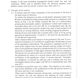 Measurement Of The Abrasive Resistance Of Sole Leather