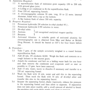 Provisional Official Method For The Determination Of Mineral Oils In Oils Intended For Fatliquoring