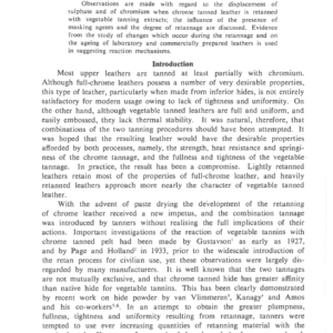 Theoretical Aspects Of The Retannage Of Chrome Leather With Vegetable Tannins
