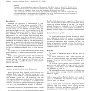 Seasonal Variation in the Intensity of Ovine Demodecosis