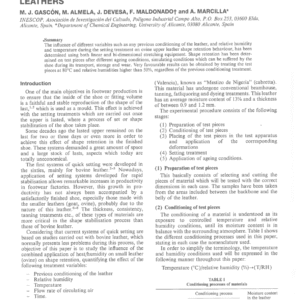 Shape Stabilization in Footwear Part 1: Study of Set Properties in Ovine Upper Leathers