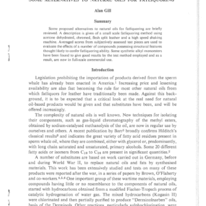 Some Alternatives to Natural Oils for Fatliquoring