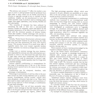 Some Thoughts on the Possible Mechanism of Sodium Sulphate Conditioning for the Mimosa Cure Process