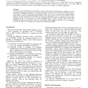 Surface Active Agent-Collagen Interaction: Effect on Shrinkage Temperature