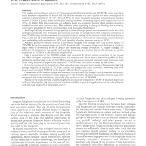 TCMTB Binding and Antifungal Activity in Wet-Blue Leather