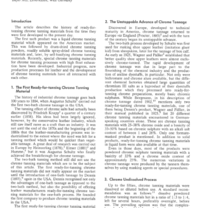 The History of Chrome Tanning Materials