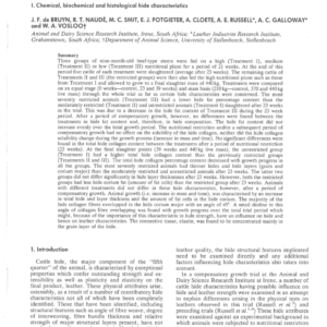 The Influence of Compensatory Growth on Certain Hide and Leather Characteristics