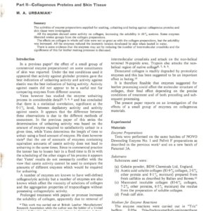 The Influence of Some Enzyme Preparations on Components of Skin Part 2
