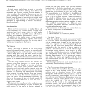 The Manufacture of Leatherboard