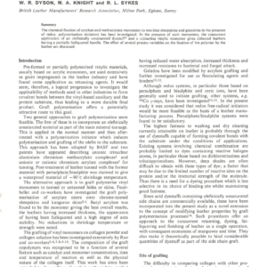 The Modification and Colouration of Leather by Graft Polymerisation