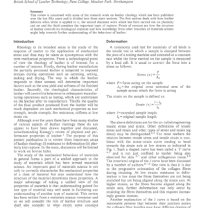 The Rheology of Leather - A Review