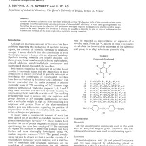 The Sulphonation of Phenol-Formaldehyde Novolacs Part 1
