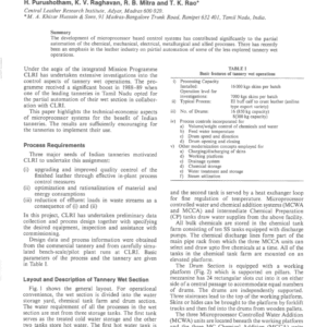 Tradition Accommodates Modernization an Indian Experience in Tannery Wet Processing