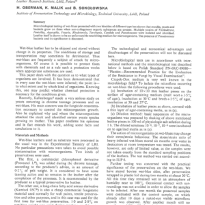 Wet-Blue Leather Microflora and Its Growth