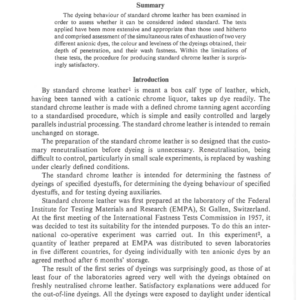 A Study of Some Properties of Standard Chrome Leather