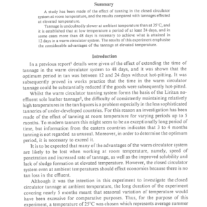 Closed Circulator Sole Leather Tannages at Ambient Temperatures