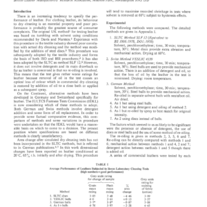 Comparison of Dry Cleaning Test Methods
