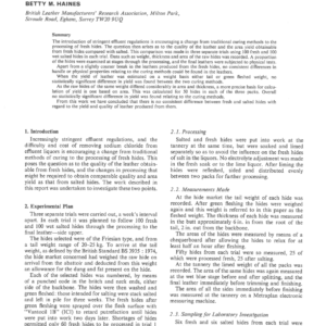 Comparison of Leather Produced from Fresh and Salted Hides