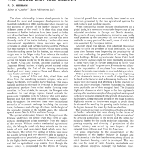 Development of the Leather Industry Throughout the World with Particular Reference to Africa, The Middle East and Oceania